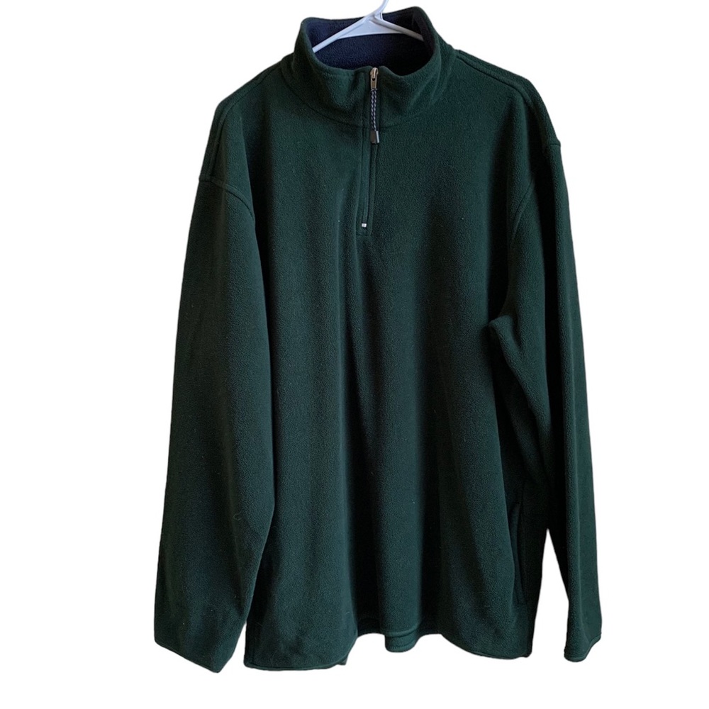 Club Room By Charter Club Size XL Men's 1/4 Zip Green Fleece Pullover Jacket